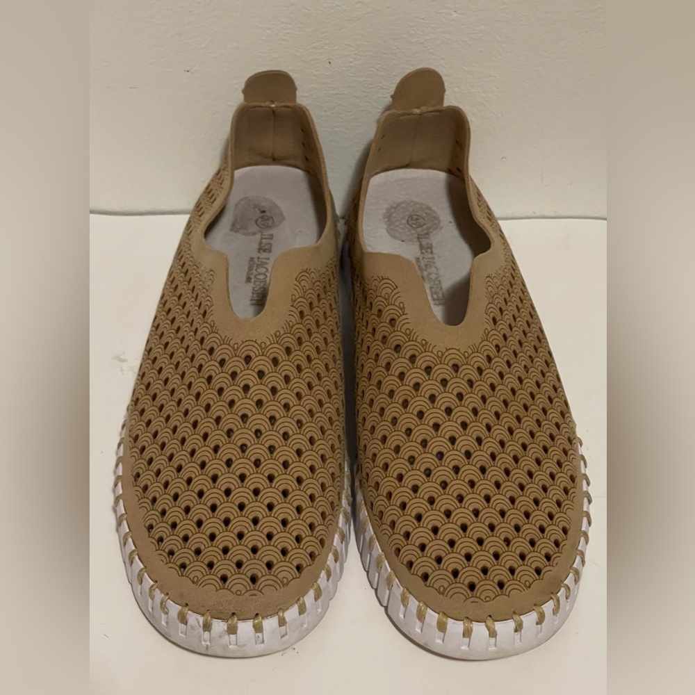 Ilse Jacobsen Tulip Brown Patterned Slip-On Shoes US size 8.5